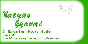 matyas gyovai business card
