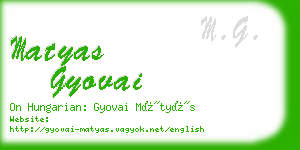 matyas gyovai business card
